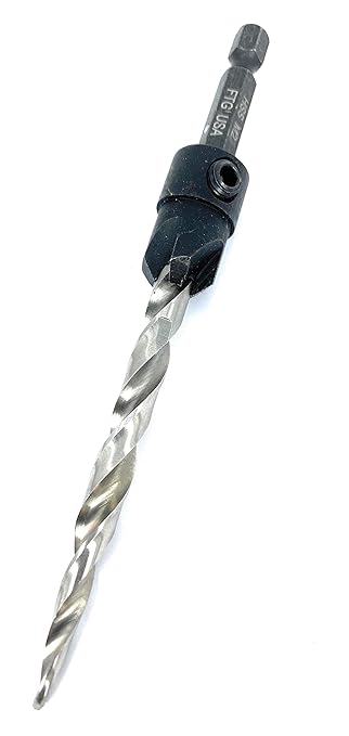 FTG USA Adjustable Wood Countersink Drill Bit #14 (1/4") with Tapered Drill Bit for Woodwork
