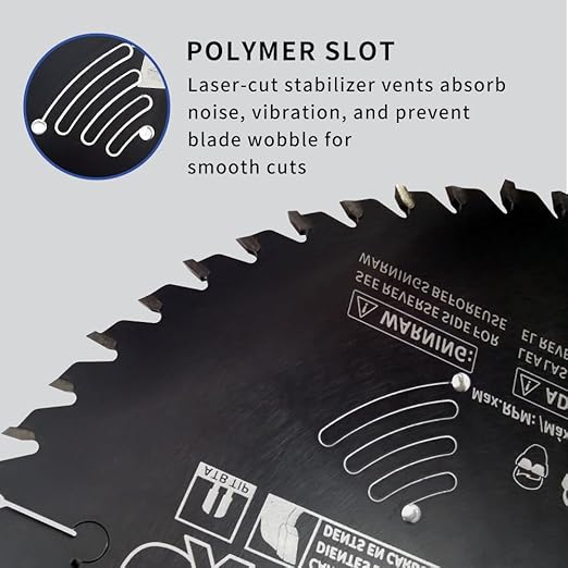 12-Inch 60-Tooth Professional Finish ATB Saw Blade with DuraGuard Anti-Stick for Miter and Table Saws (DF1200SP60)