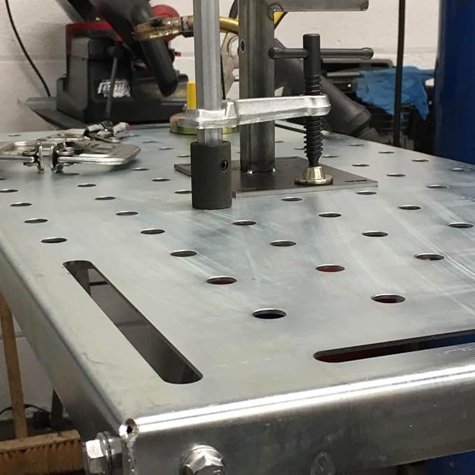 KF3002 Rust-Free 36”×18” Welding Table 1200 lbs Loading Capacity, Wedling Cart Universal Work Table with 5/8" Holes, Top Thickness up to 10Ga, Withstands Heat up to 1600 Fahrenheit