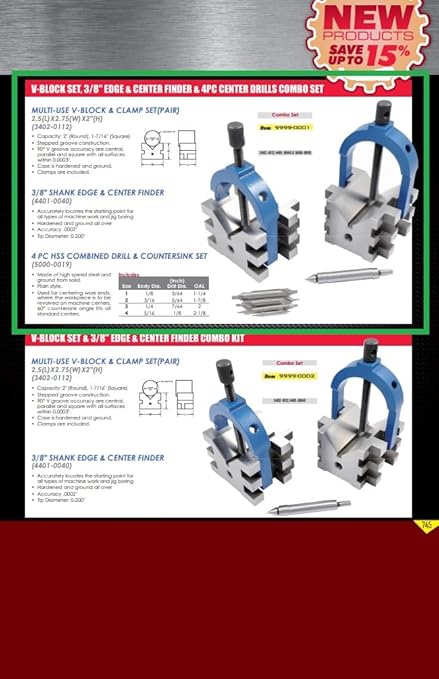HHIP 4401-0040 Combo Edge and Center Finder, 3/8" Shank