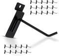Slatwall Hooks Assortment Kit, 30 Pcs 4" Black Metal Display Hooks for Slat Wall Panels, Garage Storage, Pegboard, Gridwall, Retail Store Organization Accessories