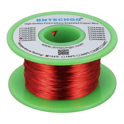 BNTECHGO 28 AWG Magnet Wire - Enameled Copper Wire - Enameled Magnet Winding Wire - 4 oz - 0.0122" Diameter 1 Spool Coil Red