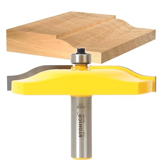 YONICO Raised Panel Cabinet Door Router Bits 3-1/2-Inch Diameter Ogee 1/2-Inch Shank 12138