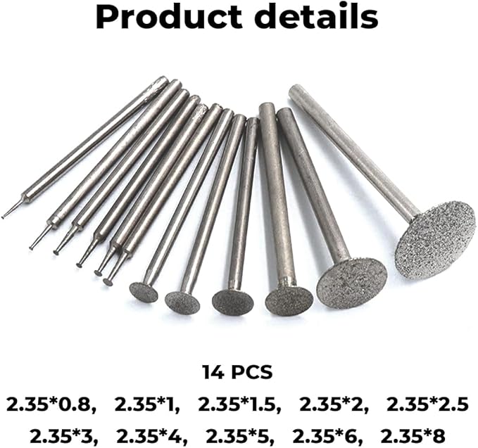 Culiau Diamond Stone Grinding Bits – 3/32 Inch Shank for The Customizer, High-Precision Rotary Tool Accessories for Engraving and Shaping, Compatible with engraving pen and Other Rotary Tools (12 Pcs)