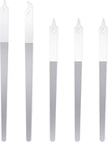 Stainless Steel Diamond Dust Nail File 5 PCS Professional Metal Nail Files with Sharp Pointed Tip Non-Slip Double Sided Manicure Pedicure Tools for Fingernails & Toenails Care Essentials