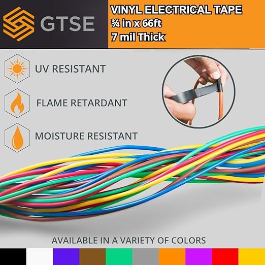 GTSE Orange Electrical Tape, 240 Rolls Bulk Box – Waterproof, Industrial Grade Vinyl, 3/4 in x 66ft– Strong Self-Adhesive PVC Electric Tape for Wire Insulation, 7 Mil, 600V – UL/CSA Listed