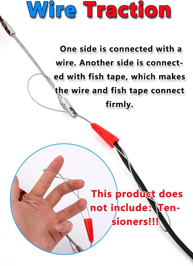 82FT Professional Flexible Wire Rodding Guide Kit for Electrical Wiring Installation with Storage Case【25M*4.5mm】