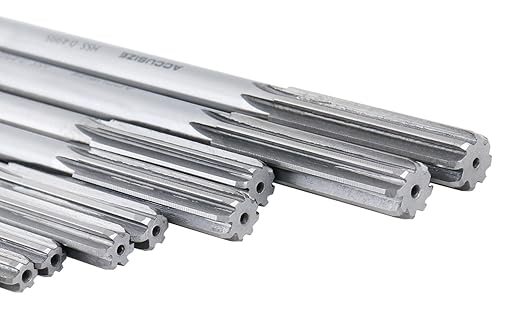 Accusize Industrial Tools Dowel Pin Reamer Size: 0.1230" Thru 0.4995", HSS M2 Premium Chucking Reamer Set, Right Hand Cut, 14 pcs Set, 5528-ST00