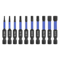 HPHOPE Impact Hex Head Allen Wrench Drill Bit Set 10 Pcs - SAE, S2 Steel Hex Bits Set, 1/4” Hex Shank with Magnetism, 50mm Long with Storage Box.