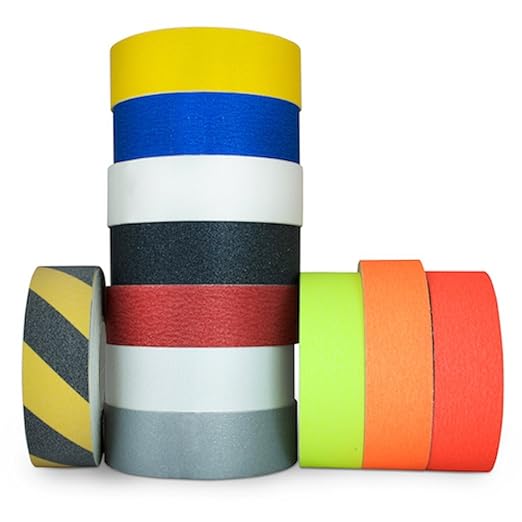 GGR Supplies T.R.U. NST-20C Yellow Non-Skid Tape 3 in. Wide x 60 ft. Length Safety Way 60 Grit Anti Slip Traction Tape 32 Mil No Slip