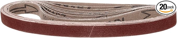 1/2 x 18 Inch Sanding Belt, 20 Pcs 180 Grit Knife Sharpener Belts Work Sharpening for Belt Sander Knife Carving Tool Metal Working
