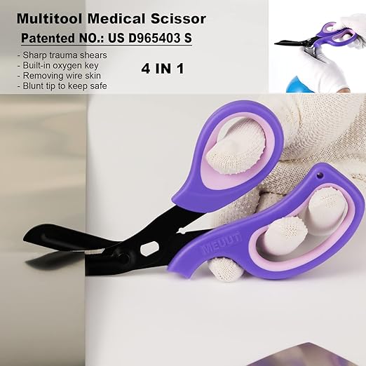 MEUUT 2 Pack Medical Scissors Trauma Shears -8 inch Patented Bandage Scissor Heavy Duty Surgical Grade EMT Scissors for EMT Workers Doctors Nurses