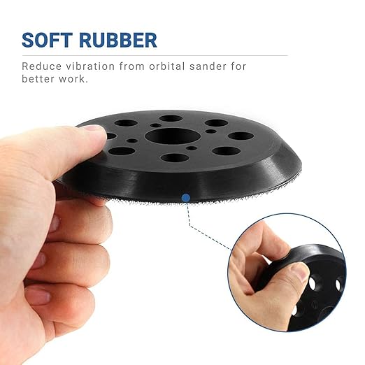 5 Inch Sander Hook and Loop Replacement Pad for Ryobi RS290 RS280,5 Inch 8 Hole Universal Hook and Loop Orbital Sander pad for Craftsman（3 Pack）