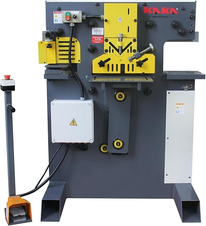 Kaka Industrial 60 Ton multi-function Metal Ironworker M-60 Punch Shear Notcher Brake 220V 3 phase