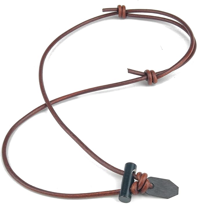 FNL Ceramic Fire Starter Necklace Leather Cord
