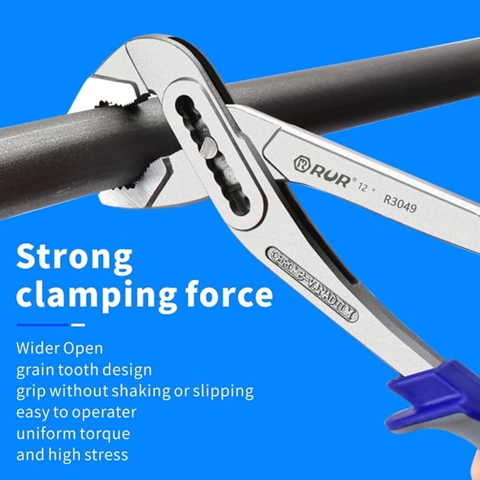 3Pcs 8&10&12-inch Water Pump Pliers Set - Channel Locks Pliers with Kitbag,Quick Adjust & Release, V-Jaw for Repairs, Gripping, Nuts, Bolts, Pipes & Fittings