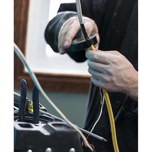 GTSE Black Electrical Tape, 1 Roll – Waterproof, Industrial Grade Vinyl, 3/4 in x 66ft– Strong Self-Adhesive PVC Electric Tape for Wire Insulation, 7 Mil, 600V – UL/CSA Listed