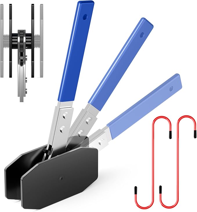 Brake Caliper Compression Tool Heavy-Duty, Caliper Piston Compressor Tool with 360 Rotating Ratche, Professional Caliper Tool Brake Pad Spreader for Car Disc Brake Repair, Single Twin Quad Piston-Blue