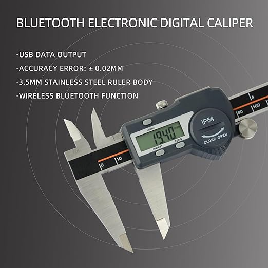 AICEY Digital Caliper Measuring Tool, IP54 Waterproof Stainless Steel Electronic Caliper with Large LCD Display Digital Micrometer, Available in, 8in/200mm,（ACE-KC20