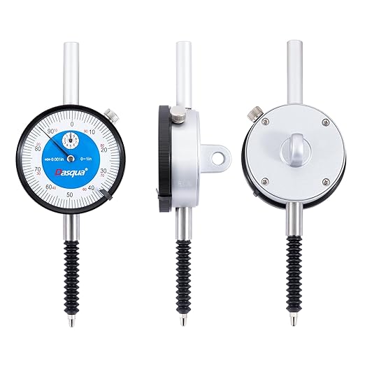 Dasqua Industrial Dial Indicator, Precision Dial Gaug, IP54 Shockproof Premium Dial Indicator 0-1",0.001 Graduation