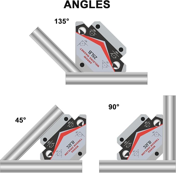 GUTIMORE 25LB Welding Magents, Pack of 4, Heavy Duty Angle Holding Magnet Holder