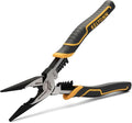 Multi-Function Needle Nose Pliers with Cutting, Stripping, Crimping and Gripping, 9-inch 6-in-1 Cr-V Steel Combination Pliers for Electricians and Homes
