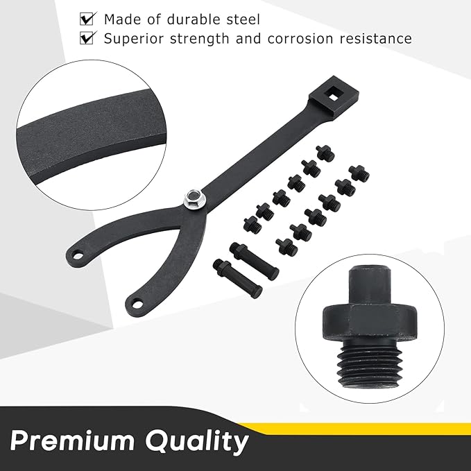 Variable Pin Spanner Wrench | 15PCS Adjustable Cylinder Spanner Wrench Set,1/2" Drive Ratchet Fan Clutch Pully Holder Wrench Tool Kit for Cars, Motorcycles