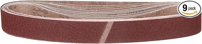 2 x 28 Inch Sanding Belt, 9 Pcs 80 Grit Aluminum Oxide Knife Sharpener Belts Work Sharpening for Belt Sander Knife Carving Tool Metal Working