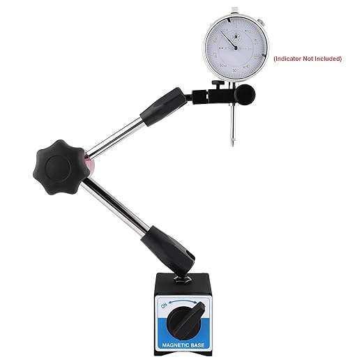 FITNATE Metal Magnetic Base,Magnetic Base Flexible and Strong Magnetic Stand for 3/8 inches Digital Dial Test Indicator Gauge 132lbs Max Pull