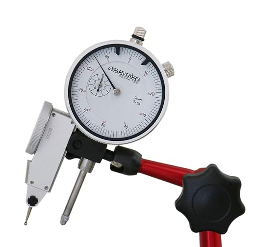 Accusize Industrial Tools 0-1'' by 0.001'' Dial Indicator, 0.03'' by 0.0005'' and 1 Magnetic Base Professional Combo, 0510-0518