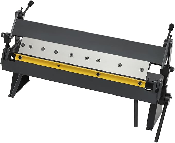 24" Sheet Metal Bender, W-2420A Pan and Box Metal Hand Brake 0-135° Industrial Precision Pan Metal Hand Brake with Removeable Fingers for Carbon Steel, Aluminum