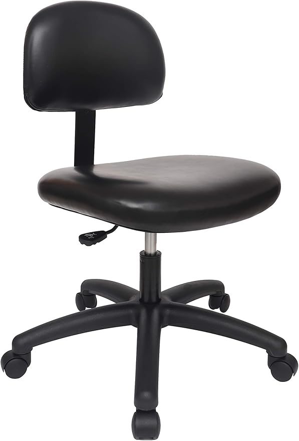 CHAIR MASTER - Medium Table Height Task Chair for Labs, Exam Rooms, Doctor and Dentist Offices. Easy to Clean! 19.5"-27.5" Seat Ht. (Medium Table Height, Black)