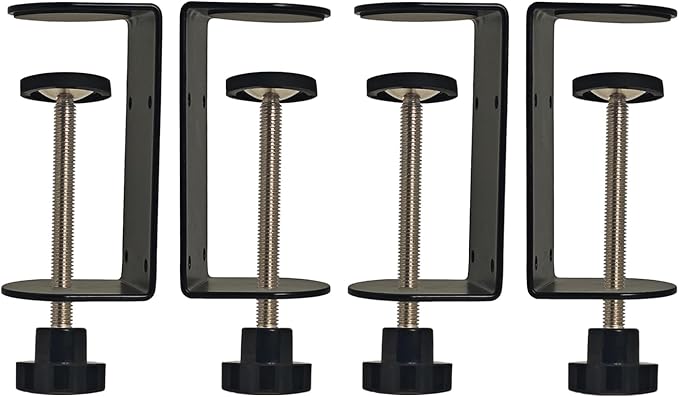 3 inch C-Clamp with Four Small Holes in the back, 4-Pack Adjustable Desk C Clamps for Range 0.35"~3.37", Versatile Clamp for Brake, Parts Assembly, Fastening, Welding, Woodwork, Metal Work