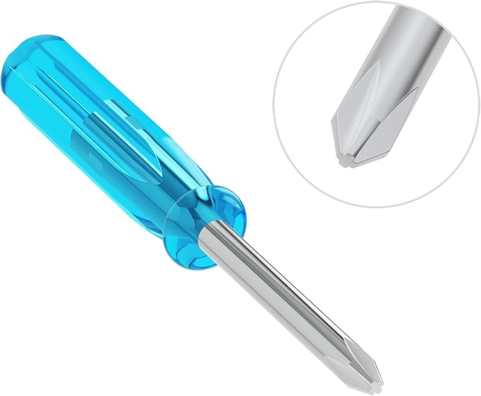 5PCS Mini Phillips Screwdriver, 3mm Cross Head with Blue Non-slip Handle for Small Appliances, 1.77"(45mm) Total Length, Non-magnetic