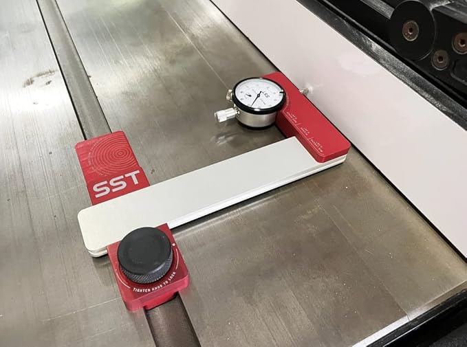 SST - Saw Gauge Calibrator - For Calibrating Saw Blades, Fences, & Jigs - Precise & Accurate Alignment - ½ in. Dial Indicator