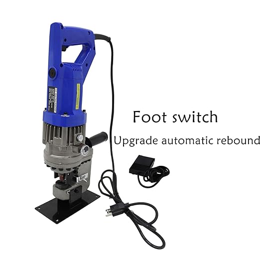 110V Electric Hydraulic Hole Punch Machine with 5 Dies (1/4" to 4/5") for Metal Plates, Angle Iron, Copper, Aluminum & Steel