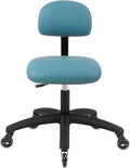 Chair Master FSS Series Square seat Low (18"-23") seat Height Chair. Vinyl-for Office, Garage, Desk, Shop, Computer, Doctor, Medical, Easy to Clean! No Footring (Aqua, Low, Rubber Roller Casters)
