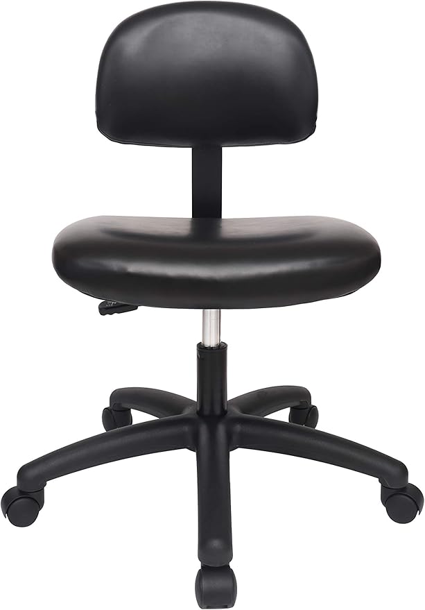 CHAIR MASTER - Medium Table Height Task Chair for Labs, Exam Rooms, Doctor and Dentist Offices. Easy to Clean! 19.5"-27.5" Seat Ht. (Medium Table Height, Black)