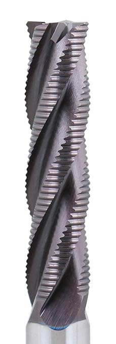 Accusize Industrial Tools 1/2'' Fine Tooth M42 8% Cobalt Tialn Roughing End Mill, 1/2'' Shk Dia, 2'' Flute Length, 4'' Oal, 4 Flute, 1104-0120