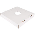 AVIDITI 40 or 50 Gallon Corrugated Cardboard Trash Can and Recycling Bin Lids with Hole (10-Pack) 18"L x 18"W x 3"H, White, Reusable and Disposable Garbage Lid for Parties and Outdoor Events
