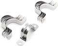 10Pcs 1-9/16 Inch Stainless Steel Conduit Clamps, Two Hole Strap U Bracket Rigid Pipe Strap Metal U Clamp Conduit Strap Tension Clips U-tube Clamp Heavy Duty