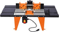 Electric Benchtop Router Table Wood Working Tool Craftsman Tool Stands Woodworking Bench Table Aluminum Strong Structure Tables for Woodworking Tasks (Black+Orange, 34")