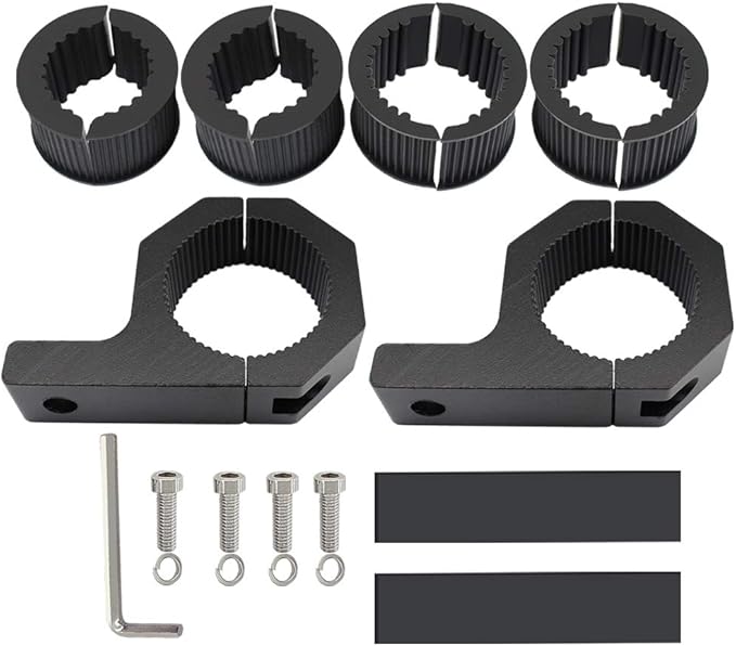 Universal Bull Bar Clamp Mounting Kit-2PCS Heavy Duty LED Light Bar Brackets for 1.38"/1.5"/1.57"/1.77"/1.97" Tubes, Fits Roof Roll Cage, Bumper, Off-Road Driving Lights