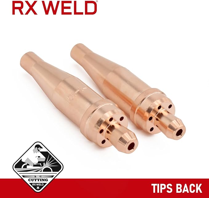 RX WELD 3-1-101 Acetylene Cutting Torch Tips, Fit V-Style Heavy Duty Torch - Pack of 2