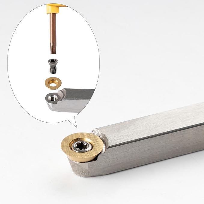 TASP Titanium Coated Carbide Cutter Inserts for Wood Turning Tools,12mm,Pack of 10,Circular