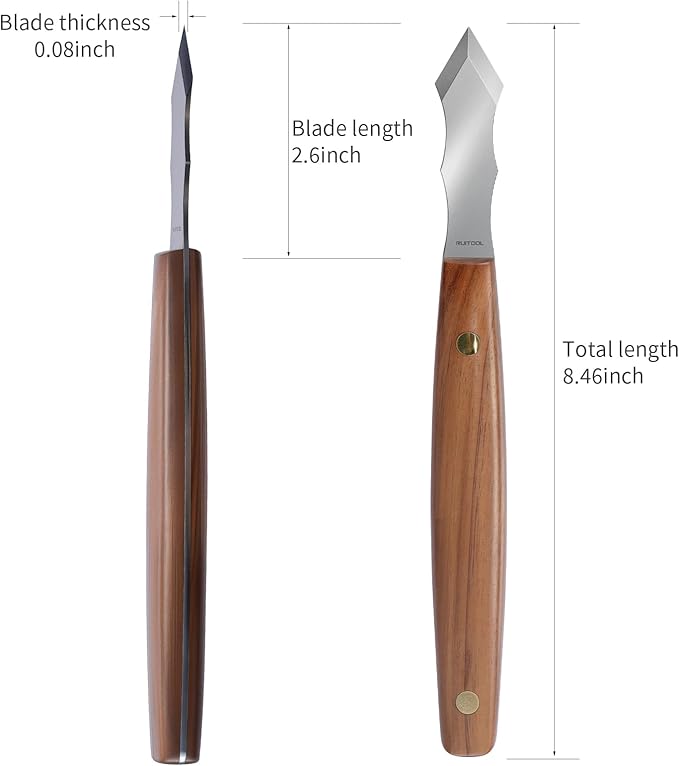 RUITOOL Marking Knife, Long‑Neck Thin Blade Scribing Tool with Dual Grooves for Woodworking – High Carbon Steel Double Beveled Blade for Precision Wood Carving & Fine‑Line Scribing in Narrow Grooves