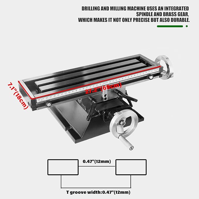1300W Drilling and Milling Machine with Support Base, R8 Spindle Taper, 1.1" Drilling Diameter, Integrated Vertical Drilling and Milling Lathe for Metal, Wood and Plastic 110V