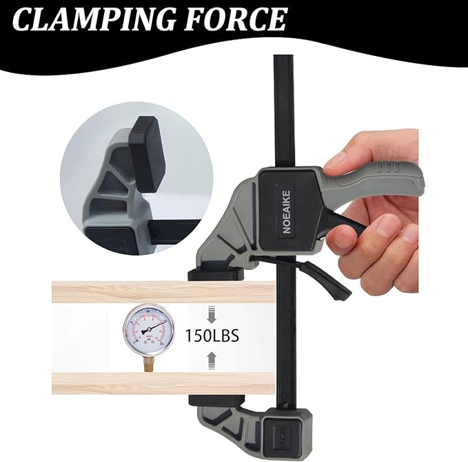 Bar Clamps for Woodworking,6-Pack Wood Clamps 12”(4)&6”(2) Light Duty One-Handed Quick Grip/Spreader Woodworking Clamp 150LBS Load Limit with Quick Change Button