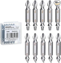 toolant 10pcs Double-Ended Screwdriver Power Bit Set,Mixed Reversible Power Driver Bits,2 Inch Two Sides PH2/SQ2/SL6 Screwdriver Bit Tips With Storage Case