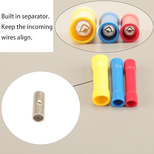 300pcs 18 Types Crimp Connectors, Ring Spade Fork Butt Wire Connectors Kit, 6.3mm Male and Female Spade Connector kit, Quick Disconnect Crimp Terminals Electrical Connectors, Electrical Terminals